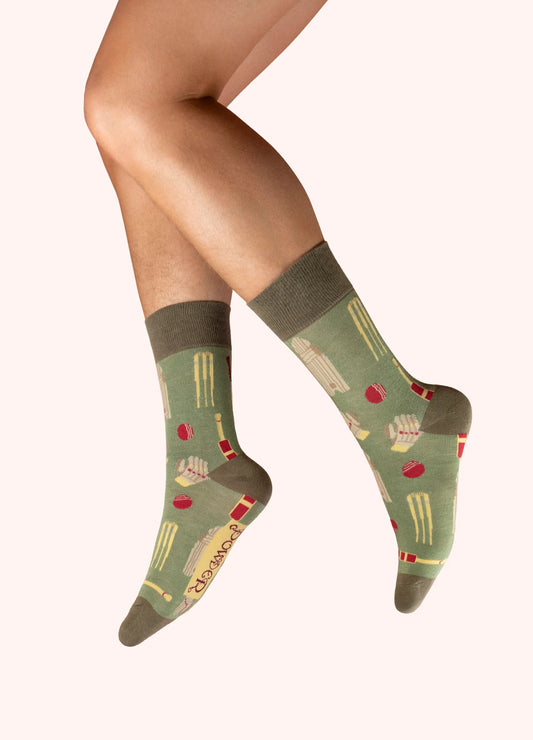 Powder Design Men's ankle socks - Vintage Cricket in Sage