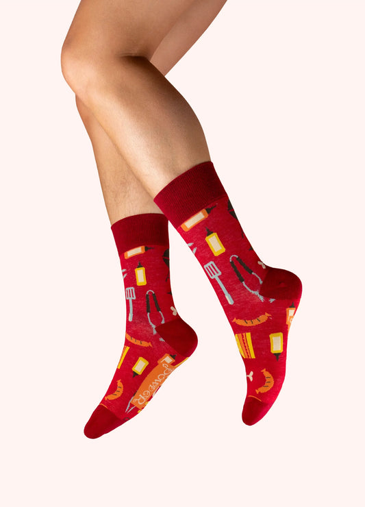 Powder Design Men's ankle socks - BBQ BUddy in Tomato