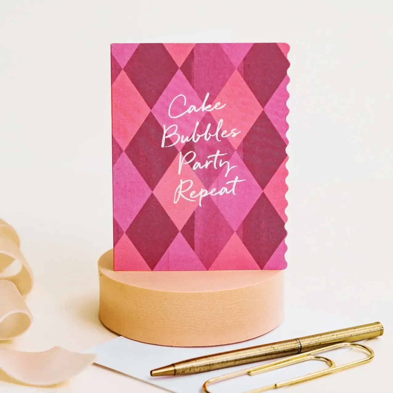 Cake, Bubbles, Party (Harlequin) Card