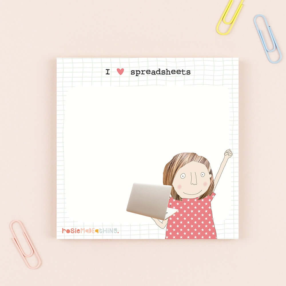 Spreadsheets Sticky Jots Pad