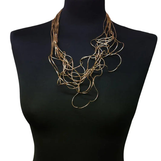 Jess & Lou - Statement Multi Strand Necklace Gold