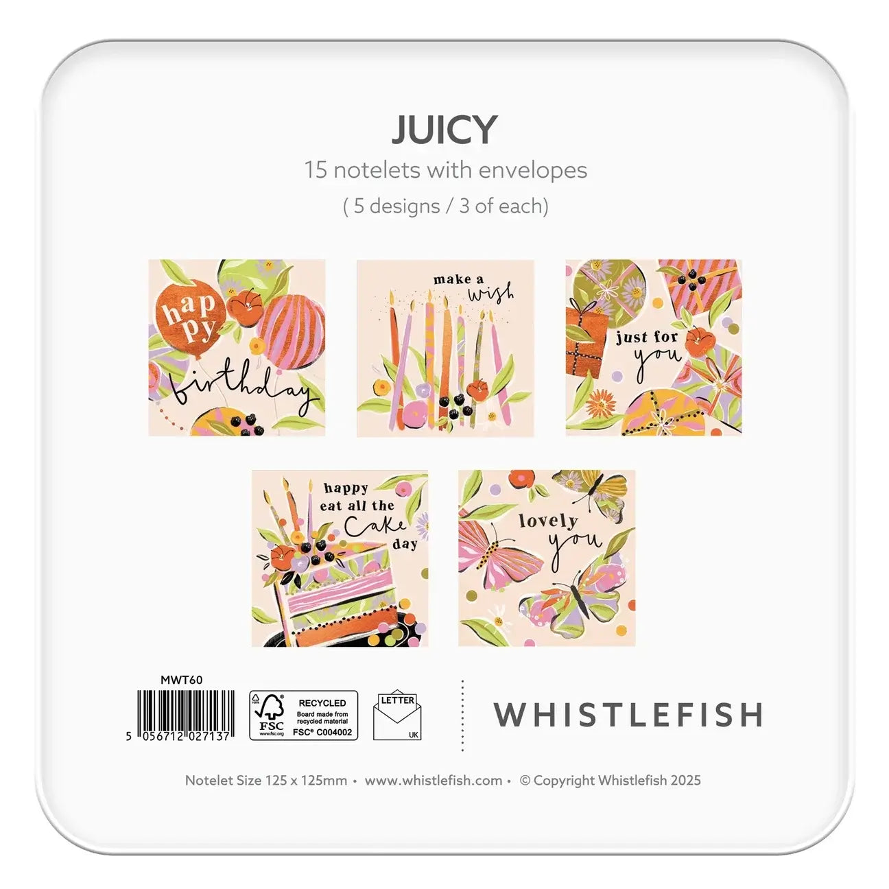 Whistlefish Cards - Juicy Notelet Tin