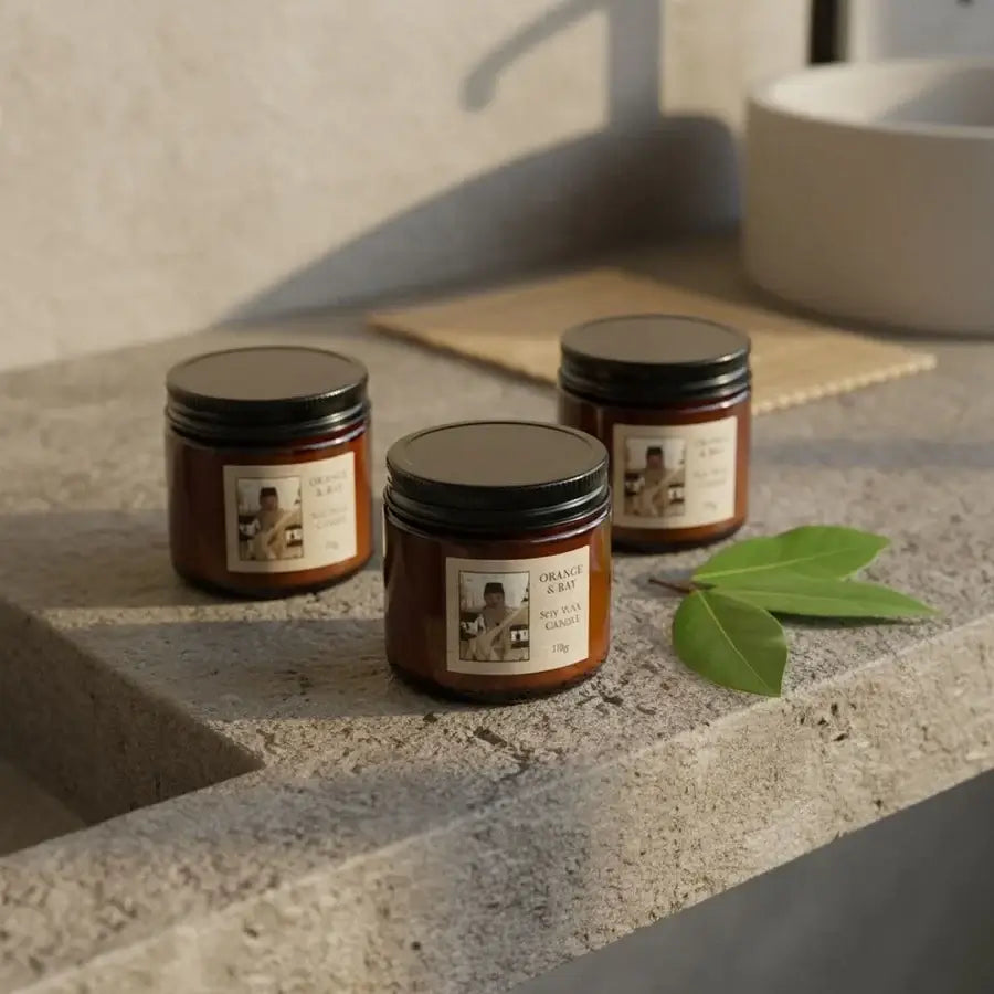 Biggie Best - New England Candle Jar Set - Orange & Bay