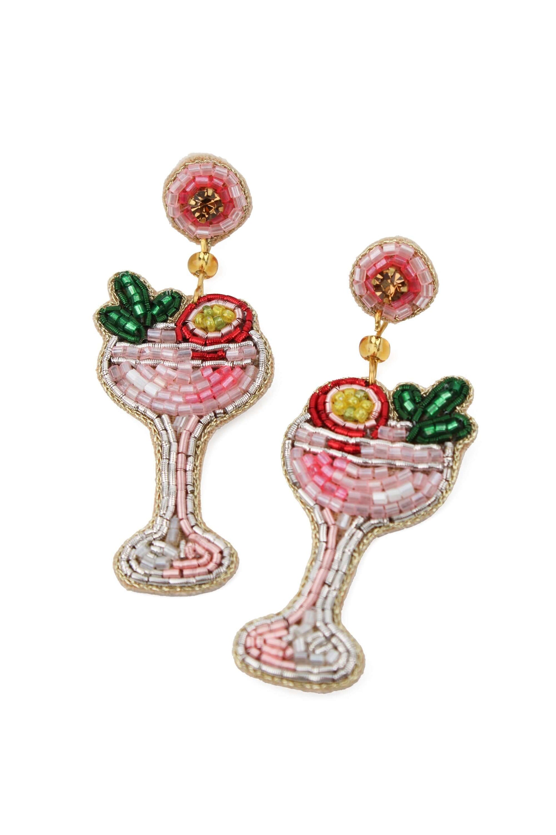 Passionfruit Cocktail Beaded Earrings
