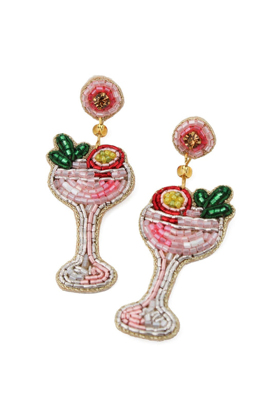 Passionfruit Cocktail Beaded Earrings