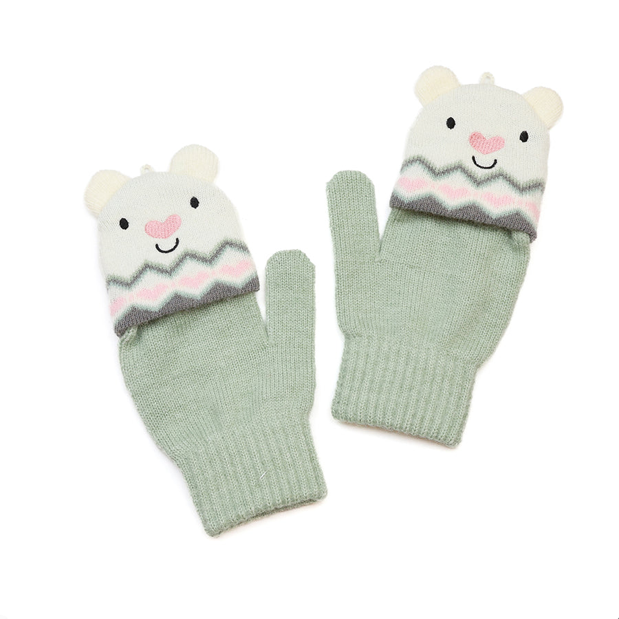 POM Cherie - Winter wonderland polar bear mitten/fingerless gloves