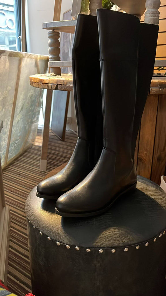 Black Leather Tall Boot - Size 3