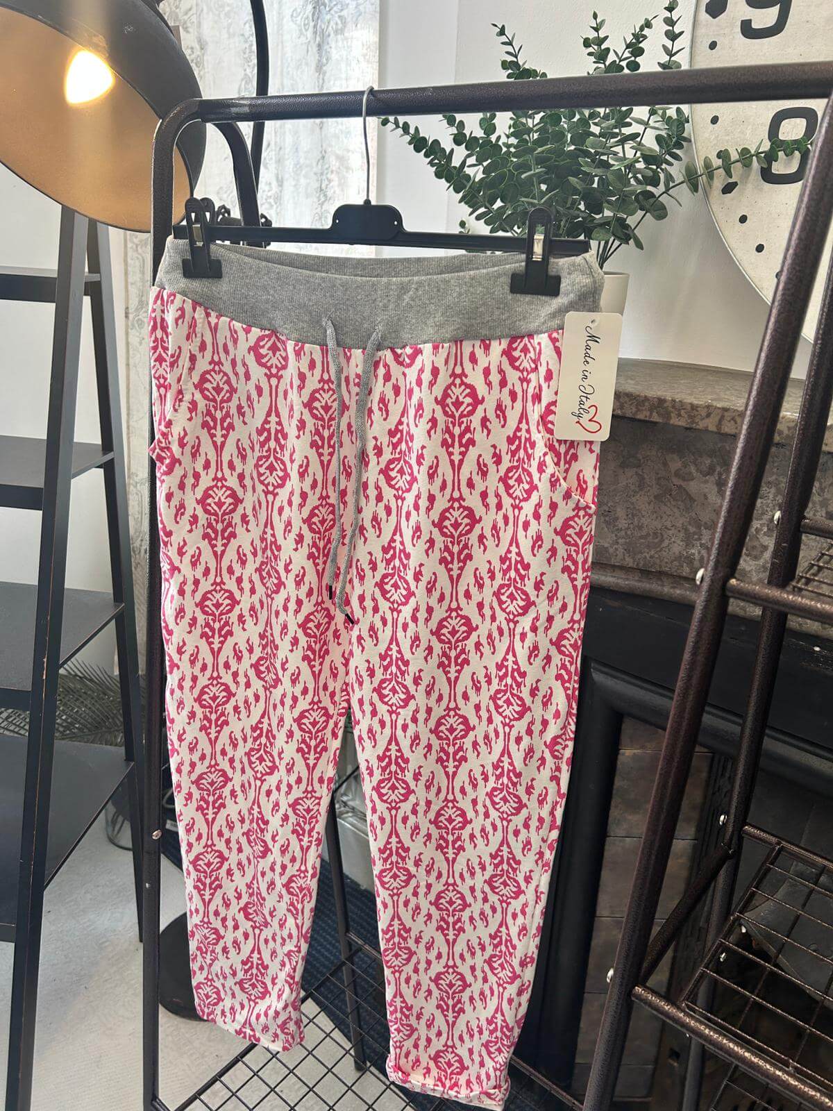 Pink Filigree Print Jogger