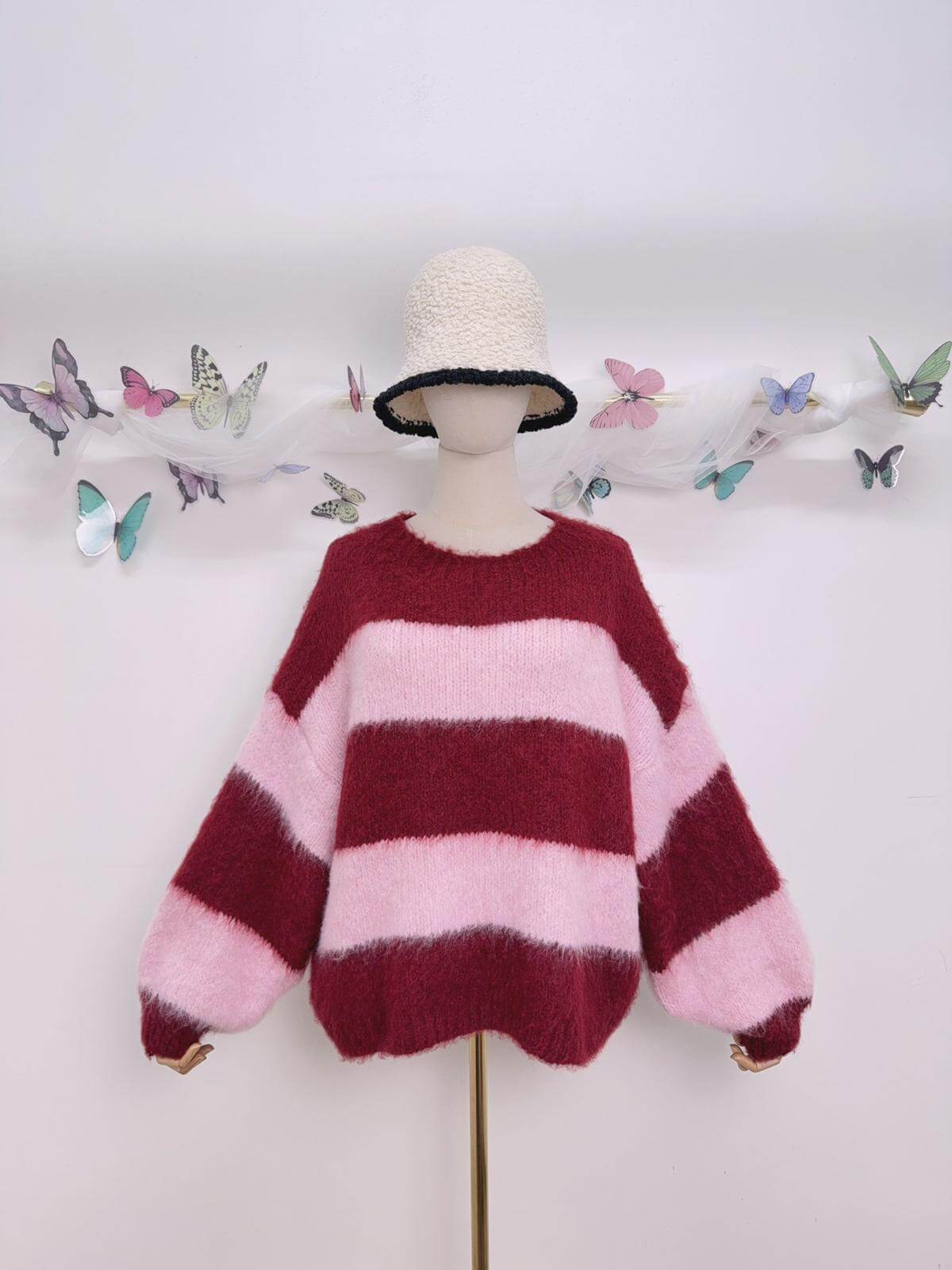 Zahra Fluffy Block Stripe Jumper