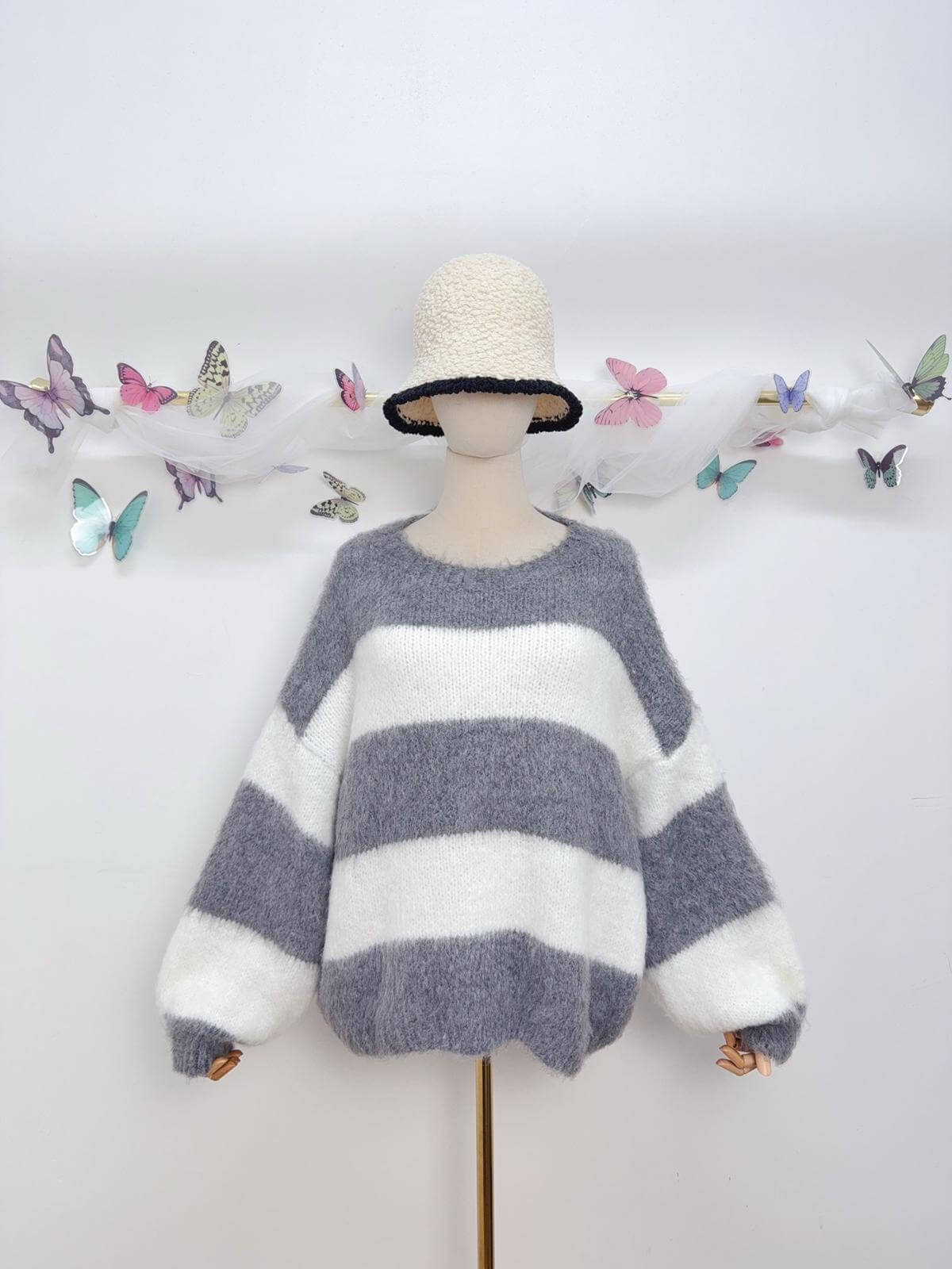 Zahra Fluffy Block Stripe Jumper