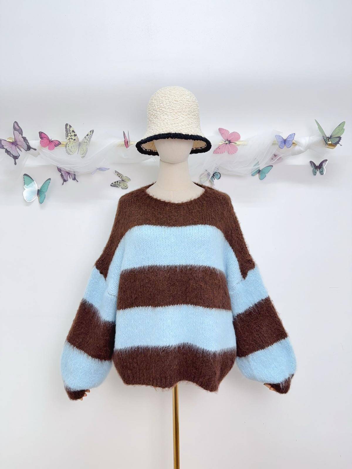 Zahra Fluffy Block Stripe Jumper