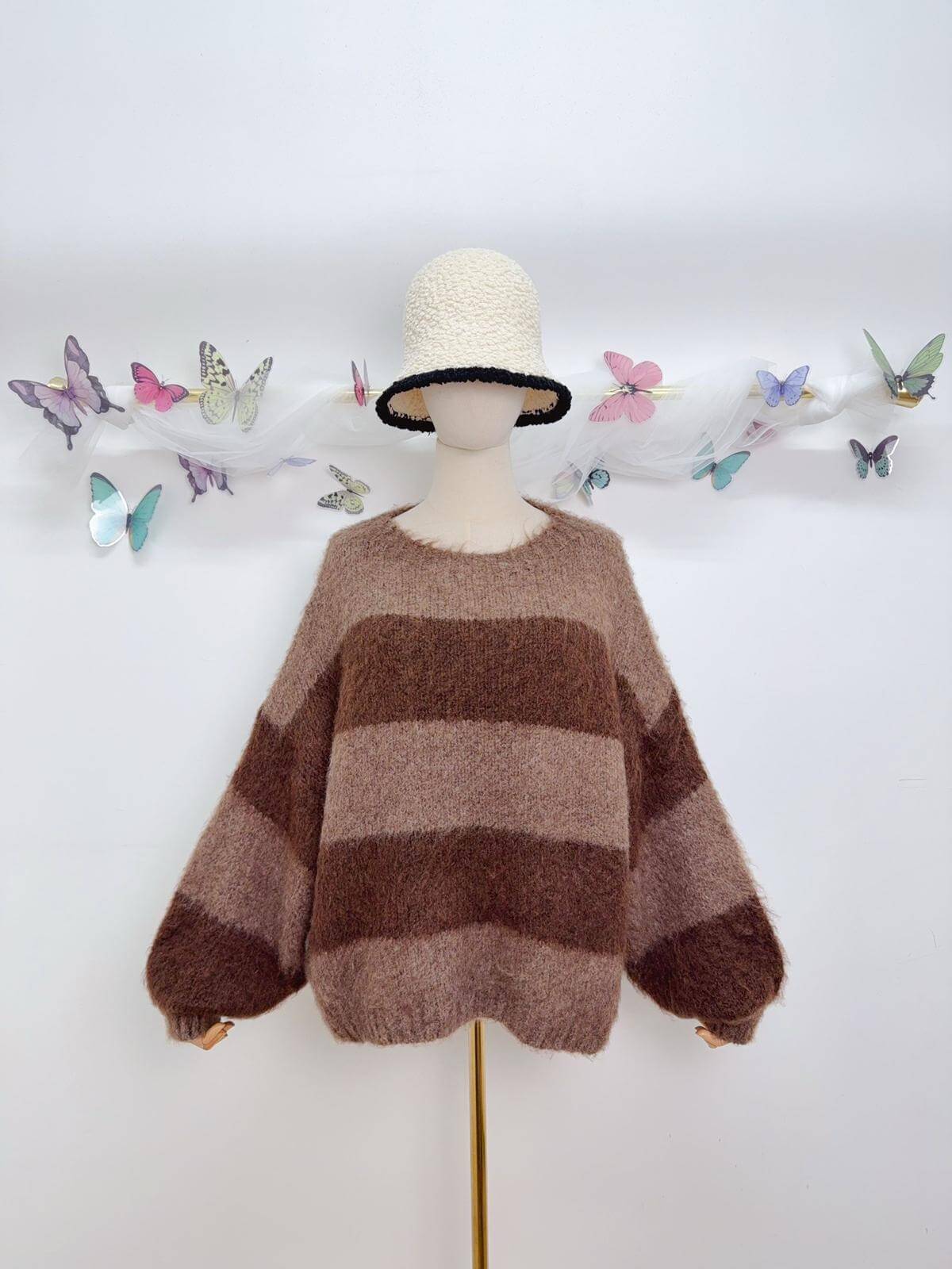 Zahra Fluffy Block Stripe Jumper