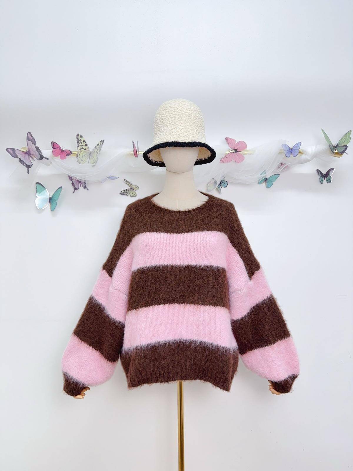 Zahra Fluffy Block Stripe Jumper