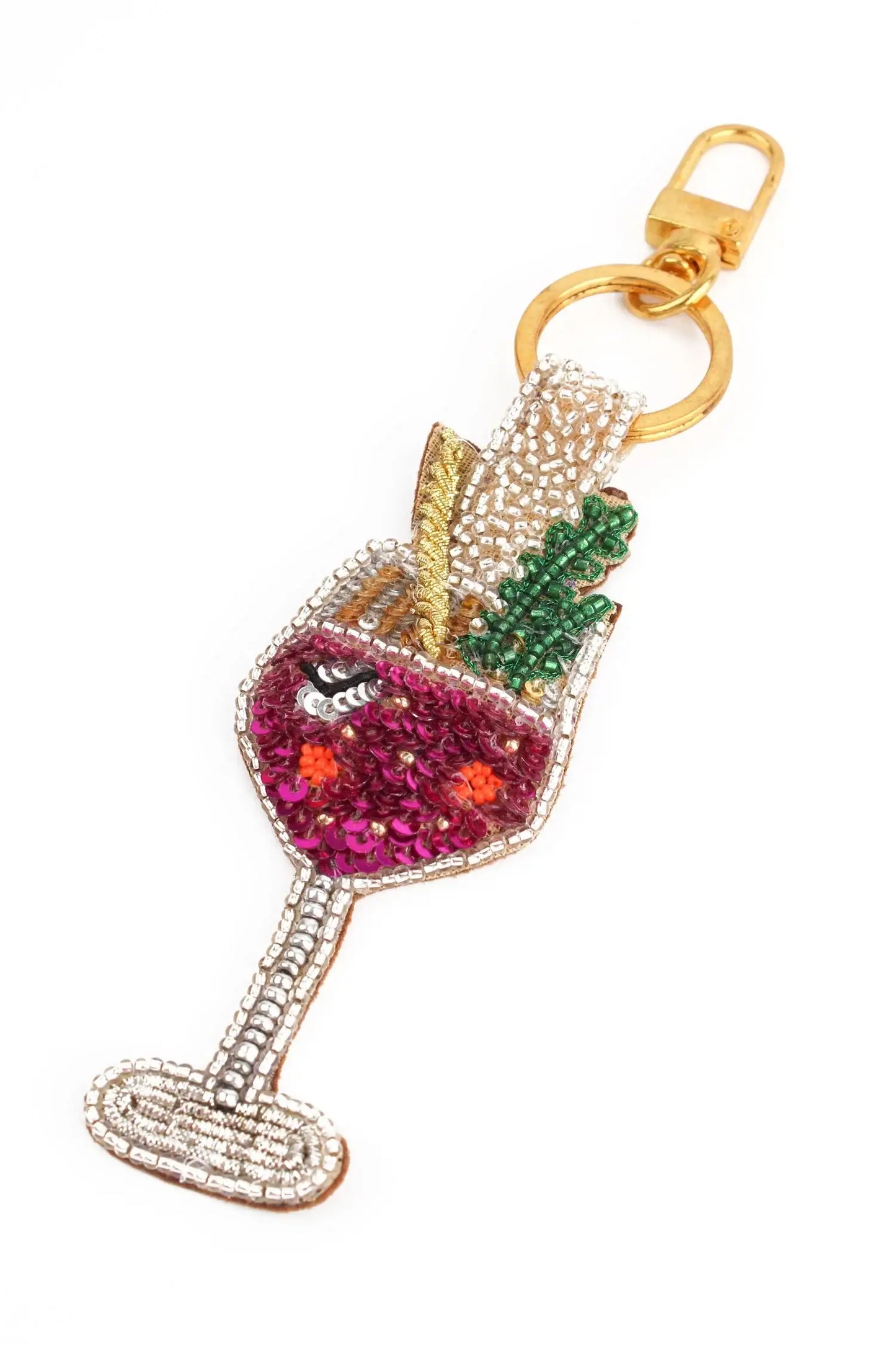 Pink Fizz Cocktail Keyring