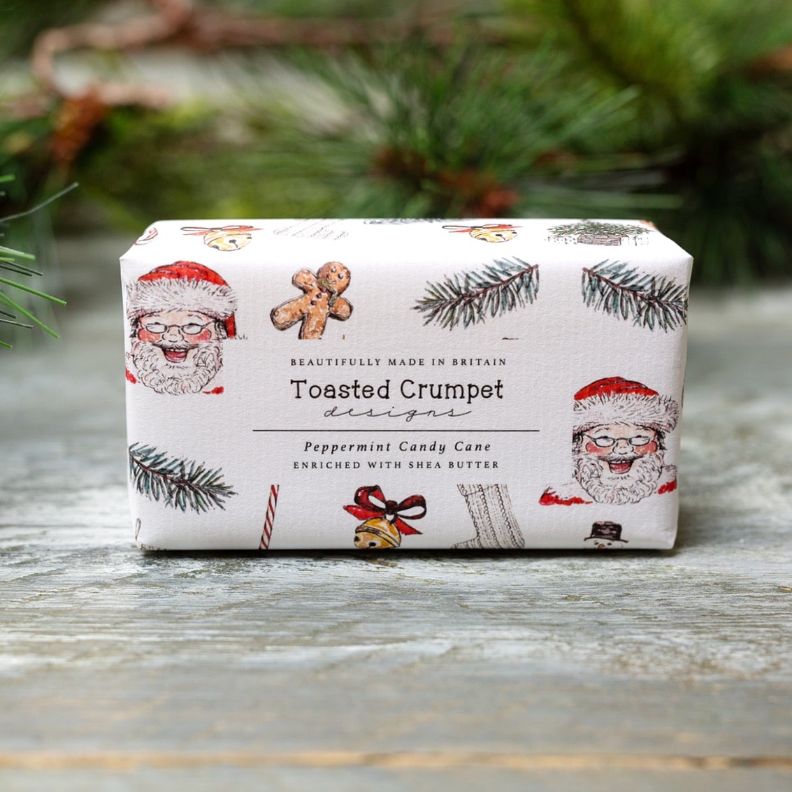 'Peppermint Candy-Cane' Santa Soap Bar