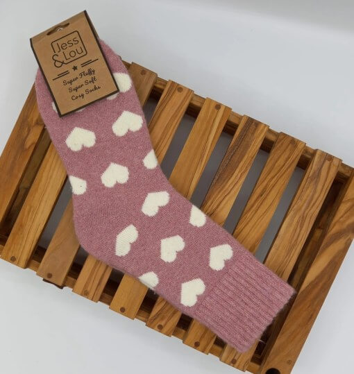 Jess & Lou - Heart Rib Cosy Socks