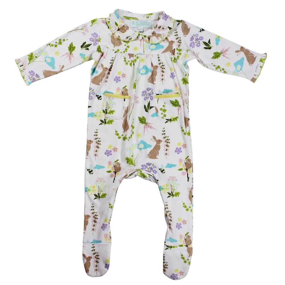 Meadow Print Rabbit Baby Jumpsuit