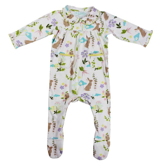 Meadow Print Rabbit Baby Jumpsuit