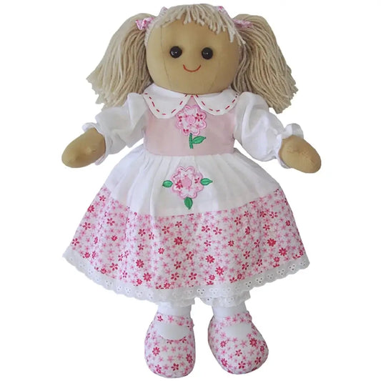 Pink Floral Rag Doll - 40cm
