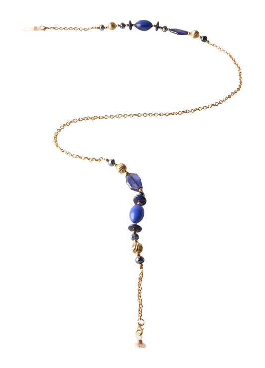Powder Design Sunglasses Chain - Bold Blue Beads