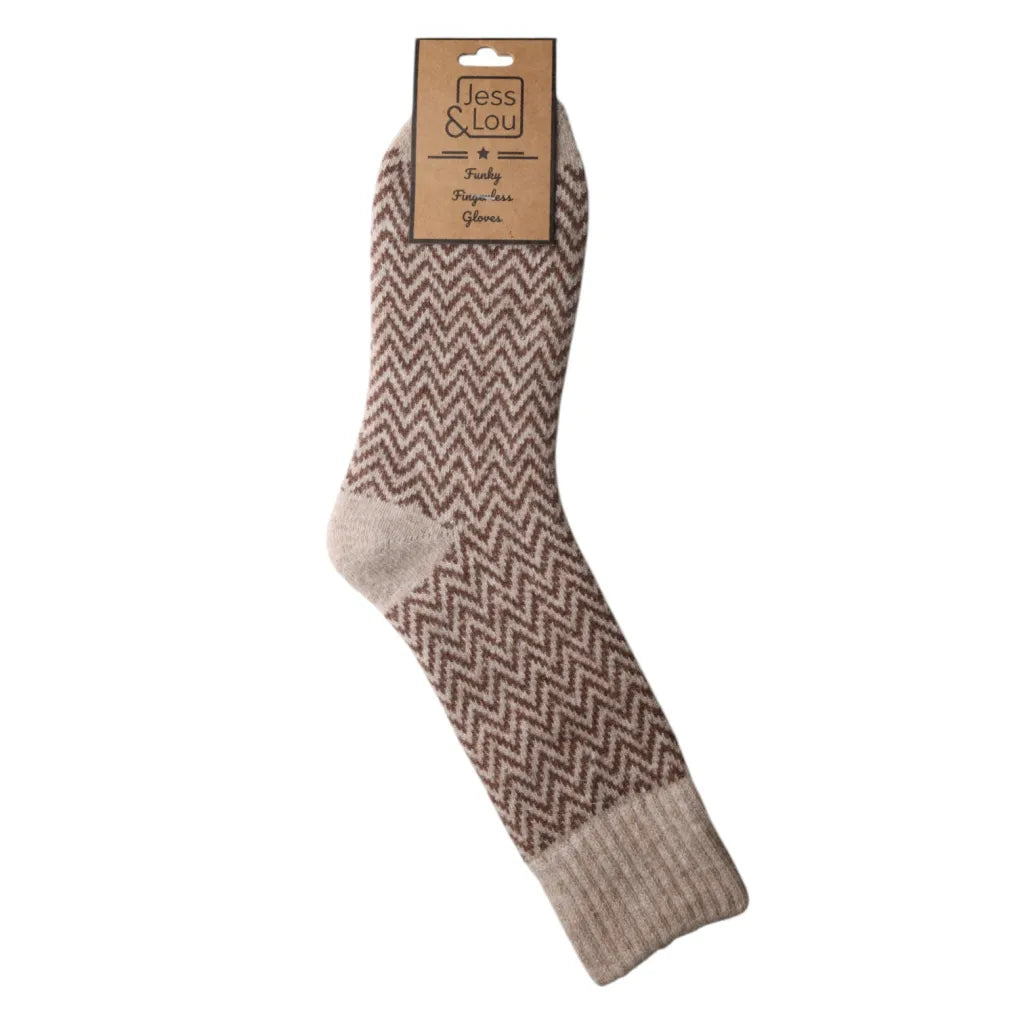Jess & Lou - Hazy Herringbone Ribbed Cosy Socks