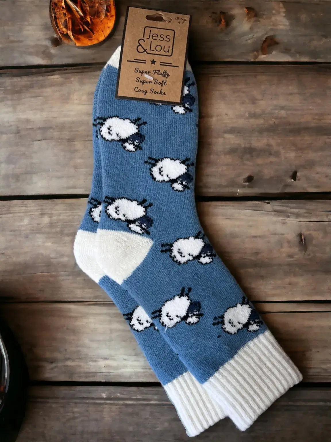 Jess & Lou - Shaggy Sheep Ribbed Cosy Socks