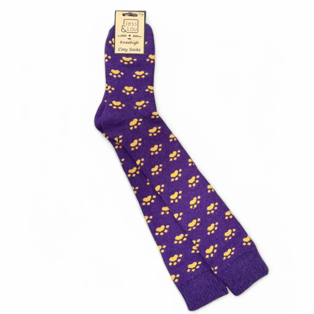 Jess & Lou - Paw Print Super Cosy Knee High Socks