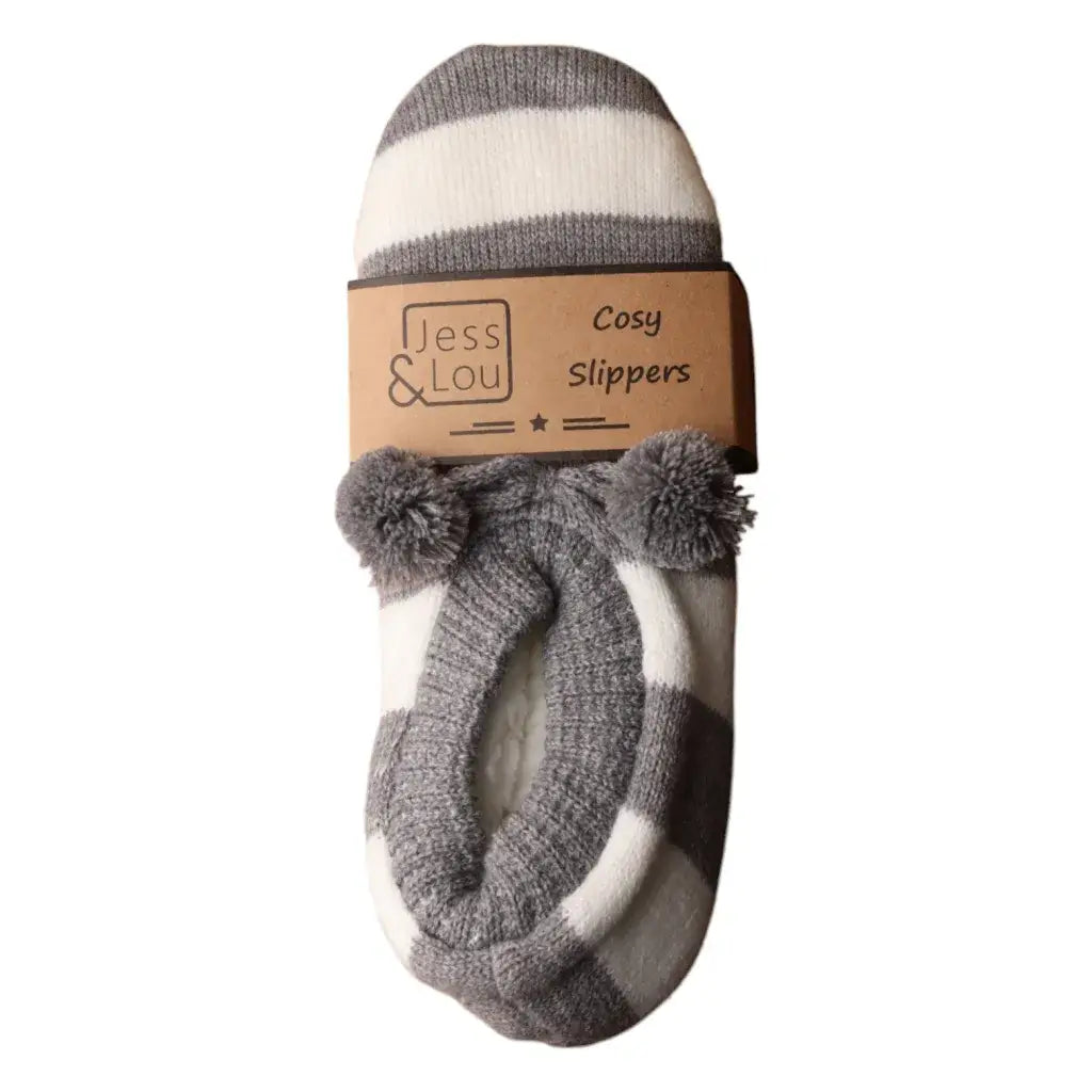 Jess & Lou - Stripe Super Cosy Slippers
