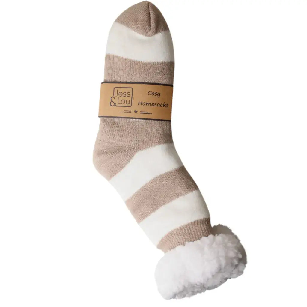 Jess & Lou - Stripe Cosy Slipper Socks