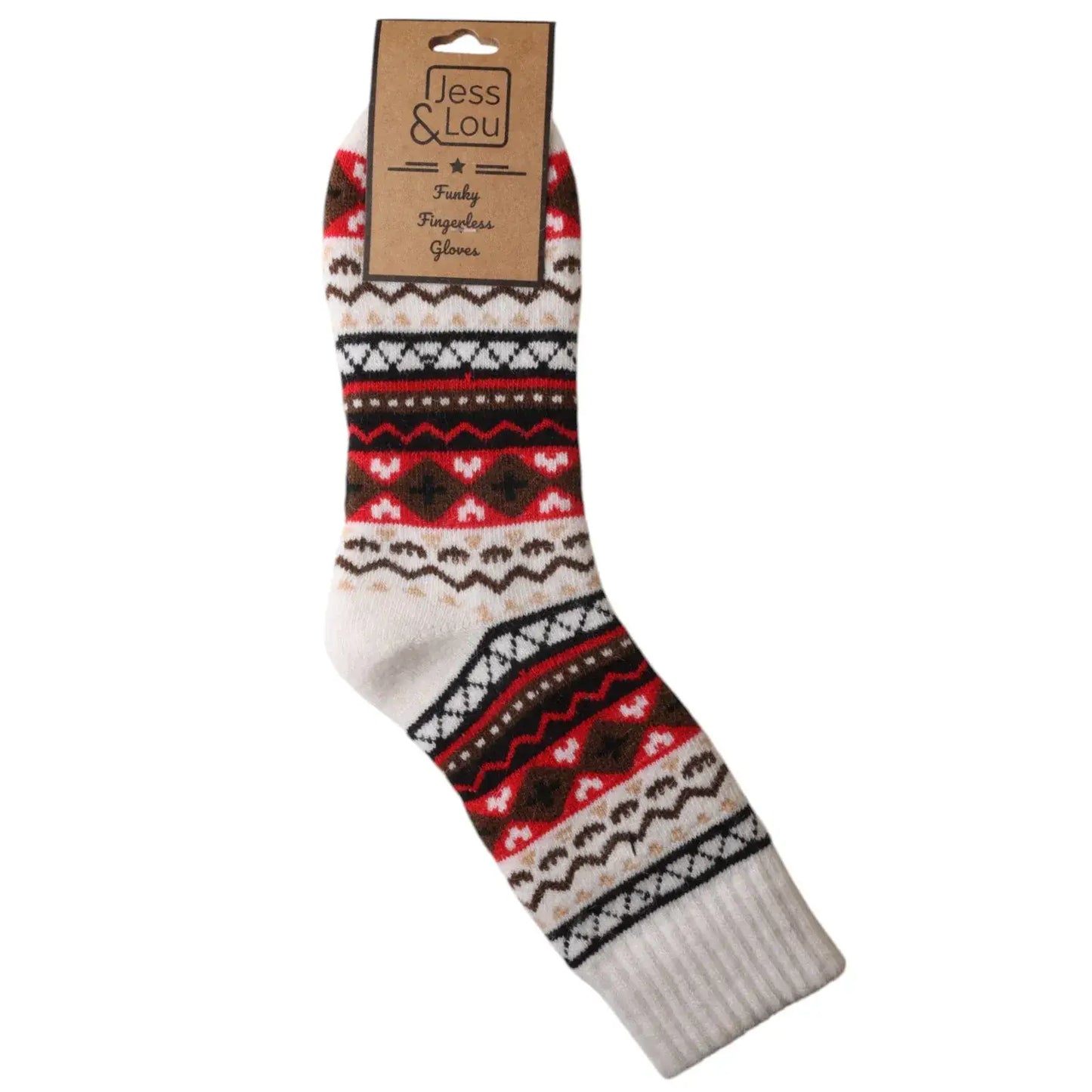 Jess & Lou Nordic Pattern Ribbed Socks