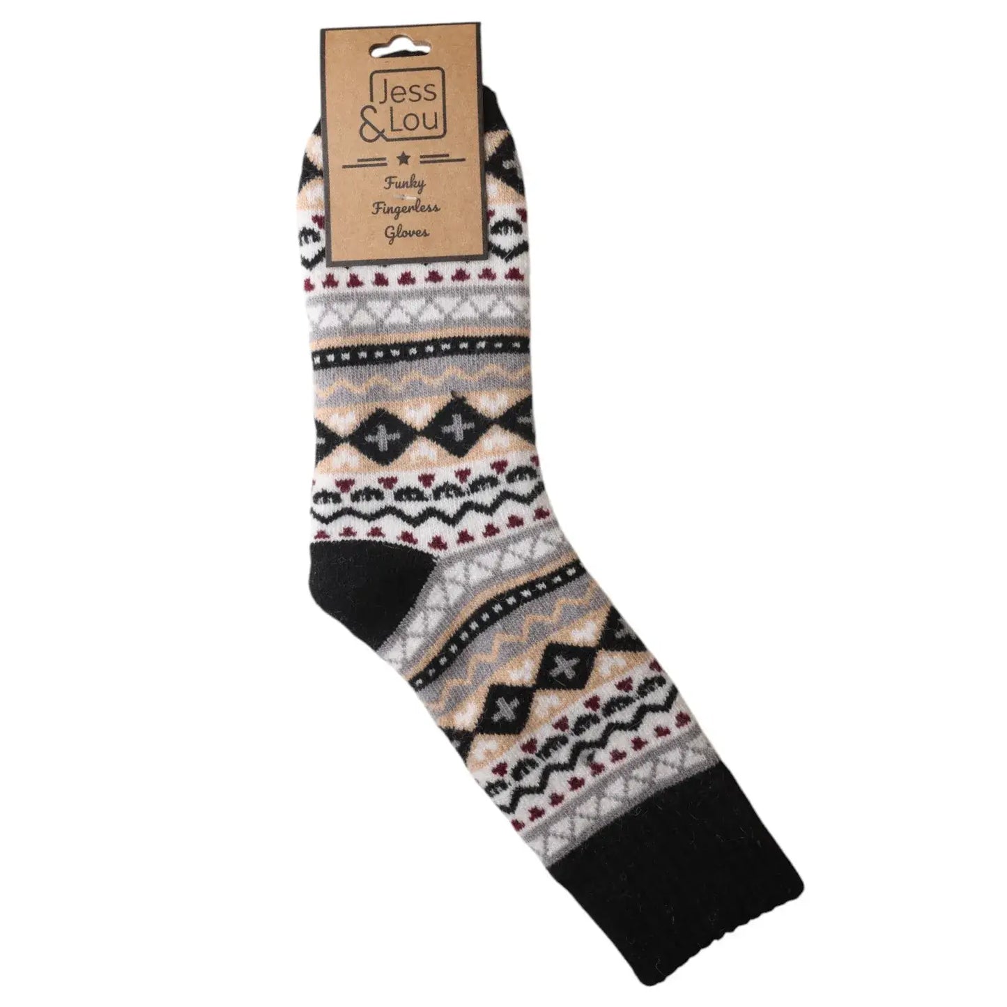 Jess & Lou Nordic Pattern Ribbed Socks