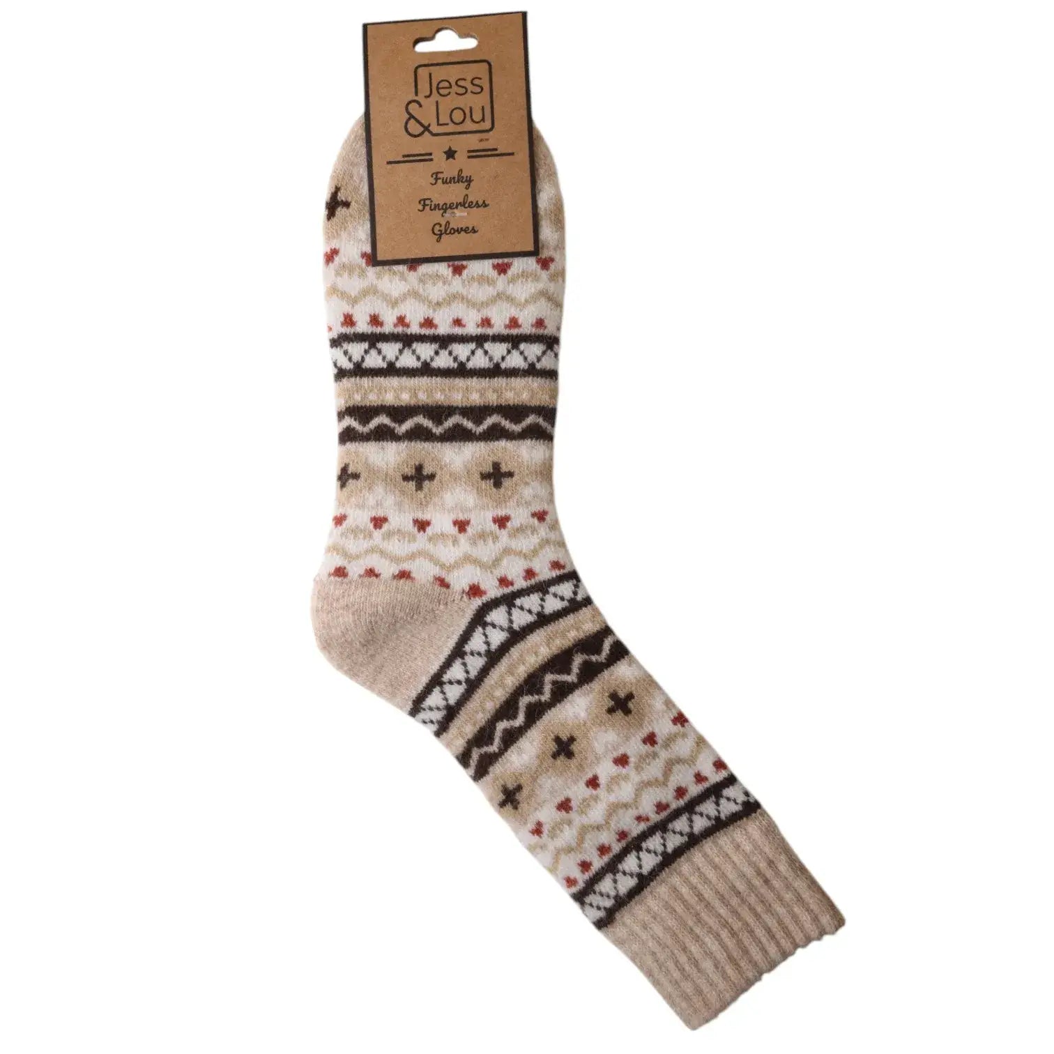 Jess & Lou Nordic Pattern Ribbed Socks