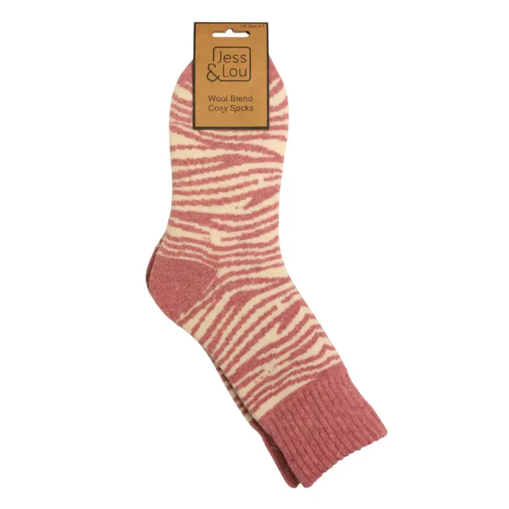Jess & Lou - Zebra Print Cosy Socks