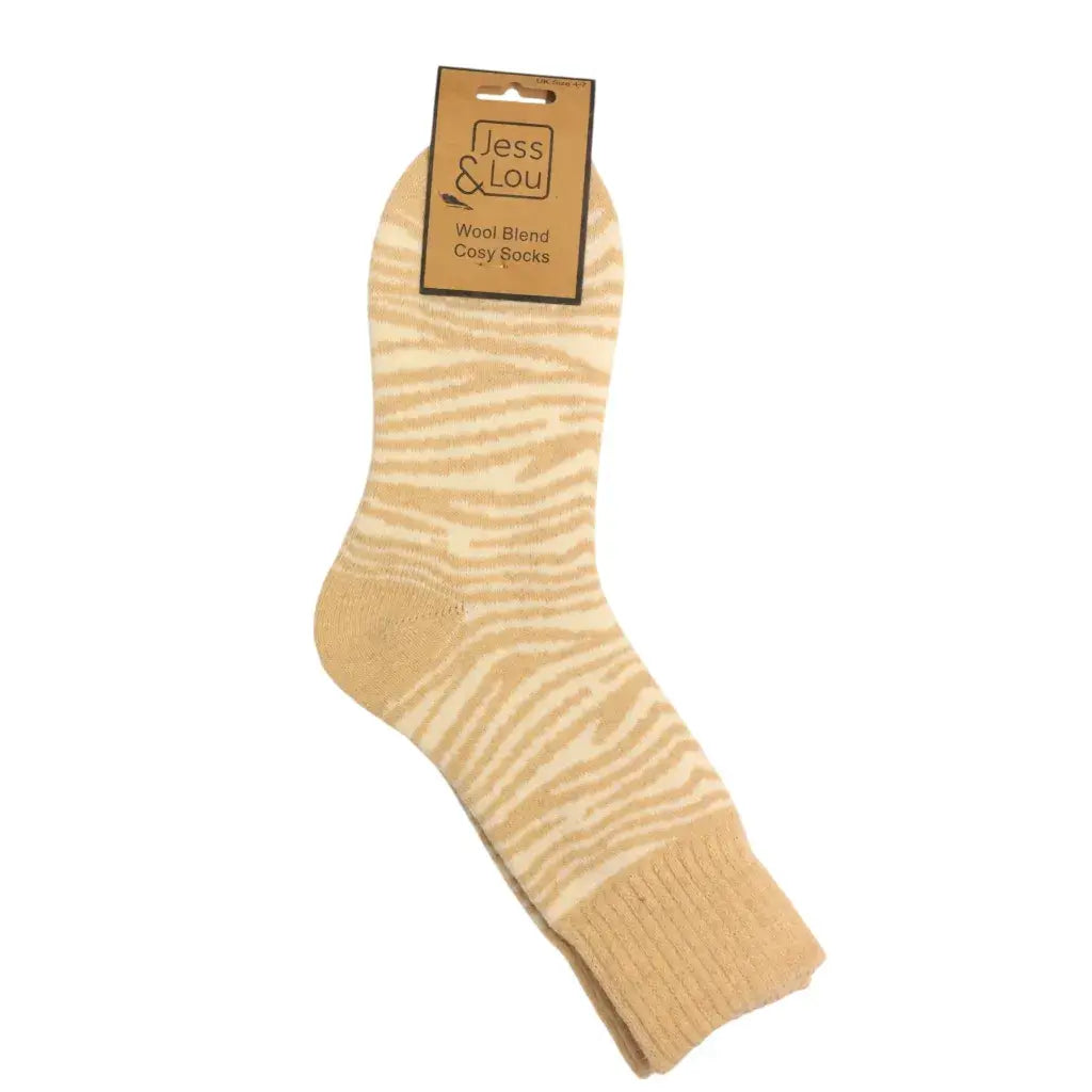 Jess & Lou - Zebra Print Cosy Socks