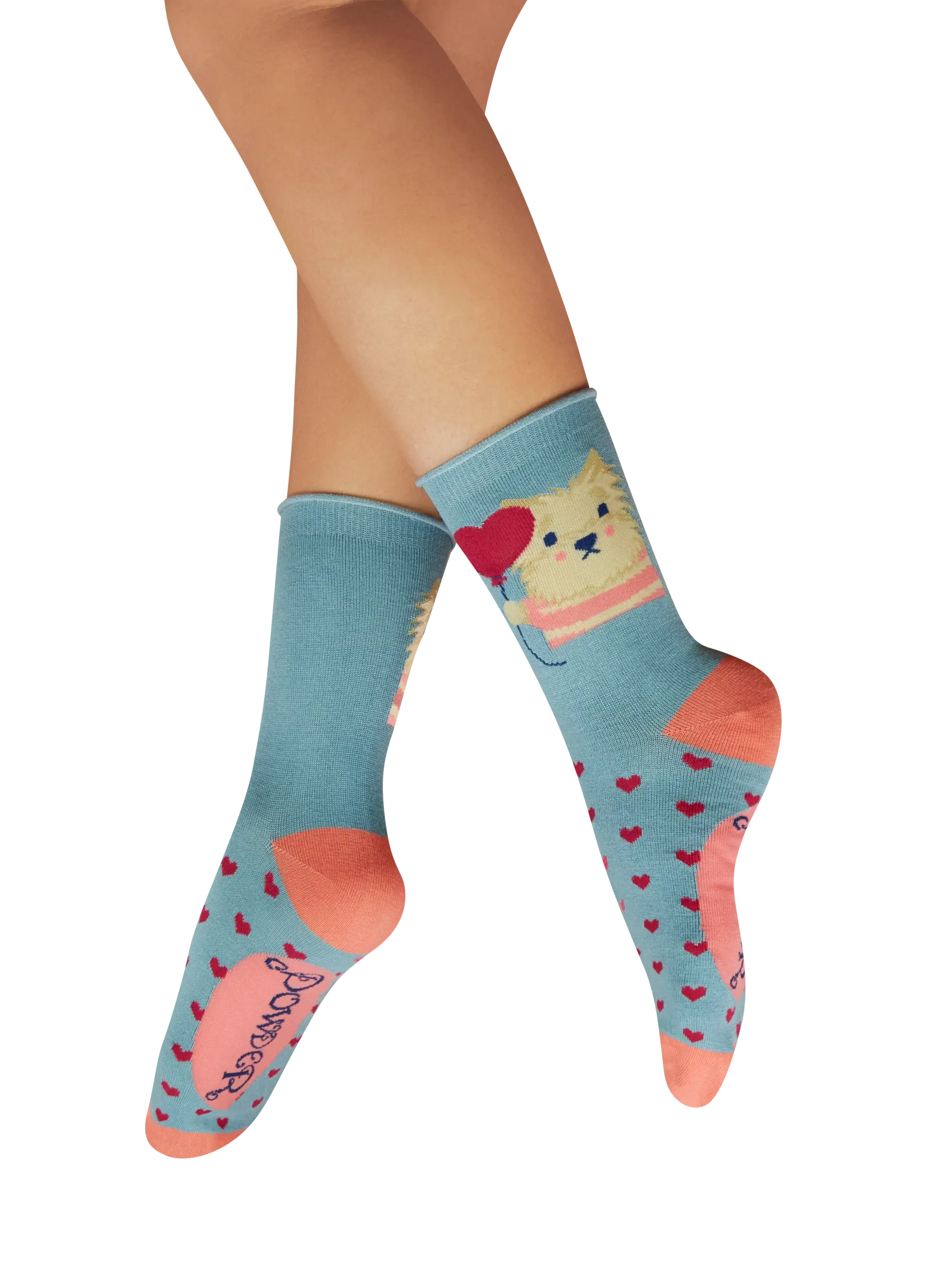 Powder Design Ladies Ankle Socks - Thoughtful Lover Puppy