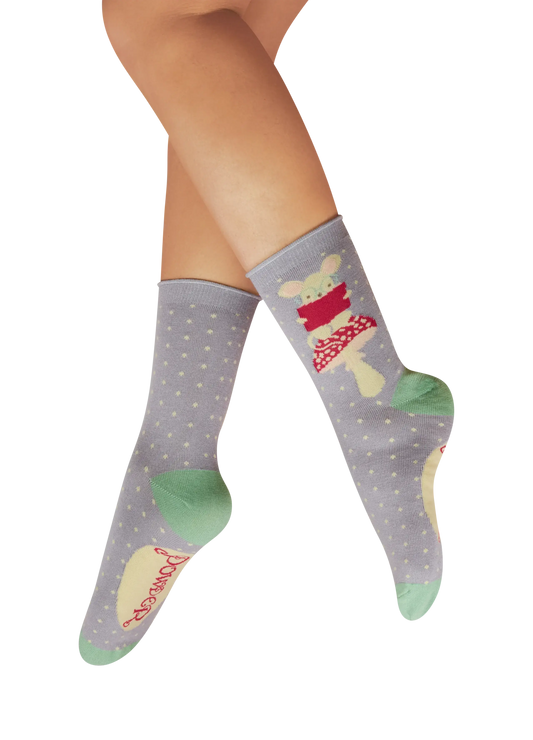 Powder Design Studious Field Mouse Ankle Socks