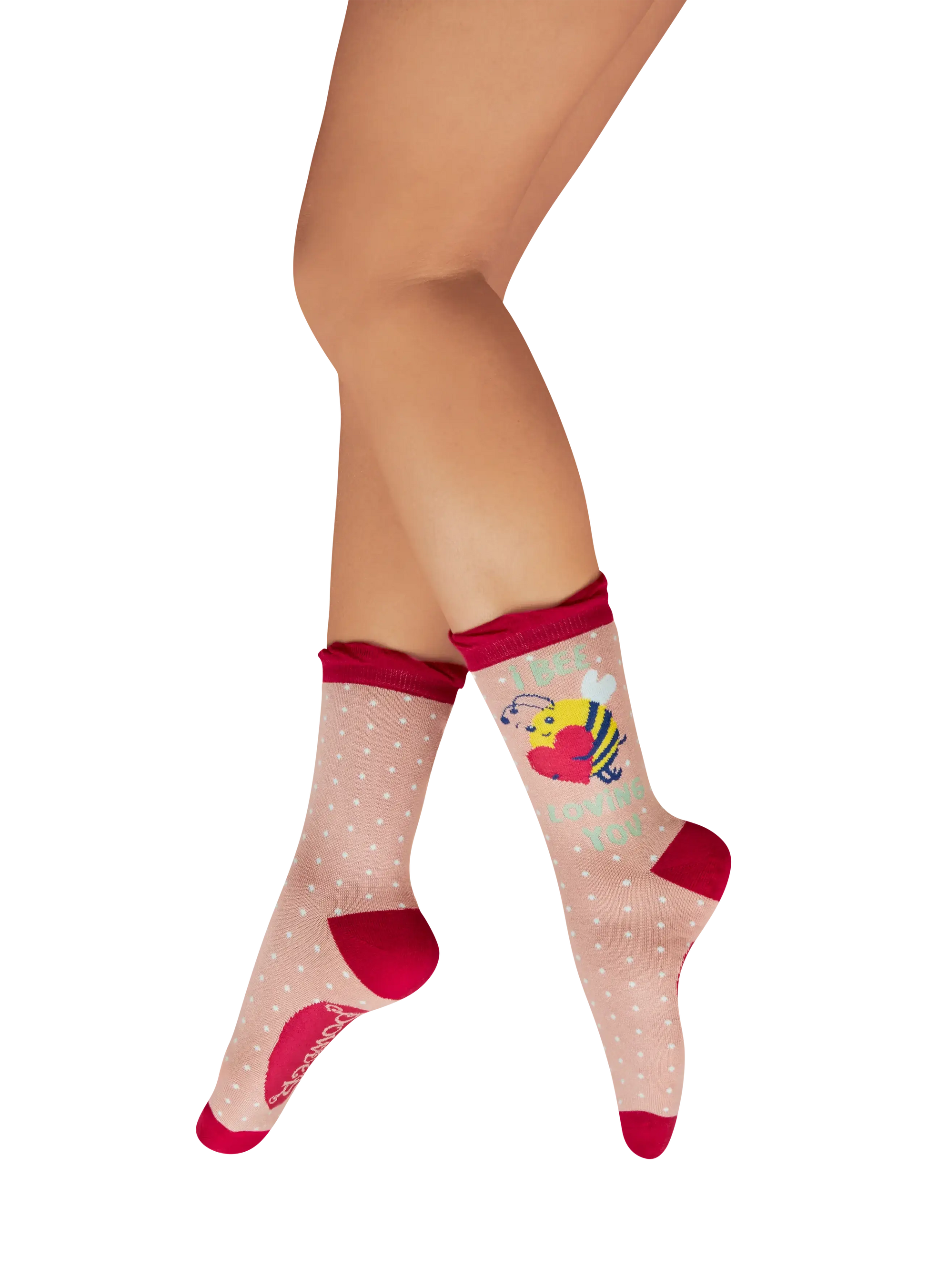 Powder Design Ladies Ankle Socks - I Bee Loving You - Petal