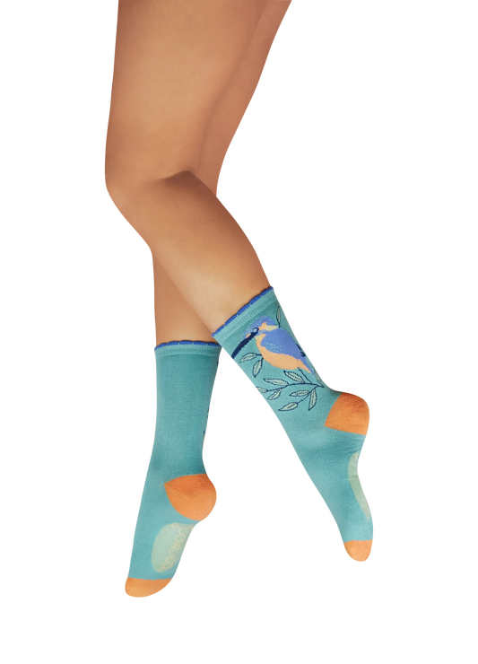 Powder Design Ladies Ankle Socks - Dignified Kingfisher