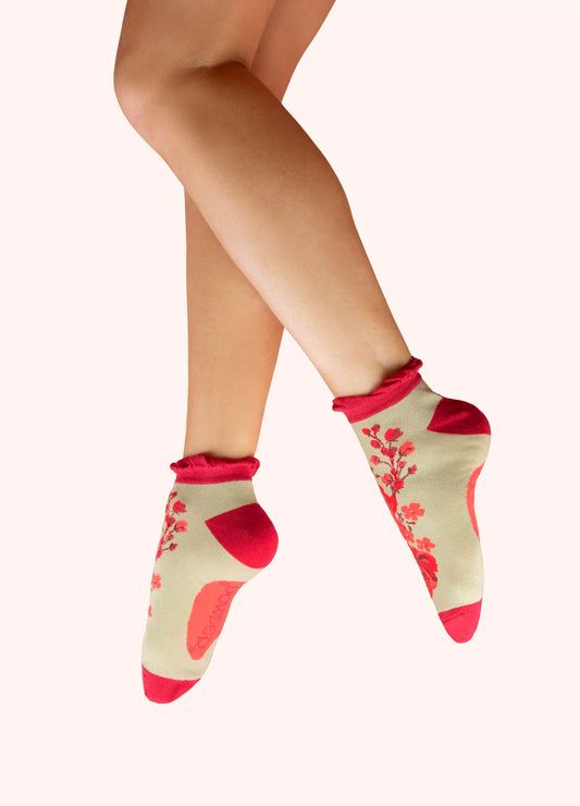 Powder Design Ladies Trainer Socks - Rouge Blooms