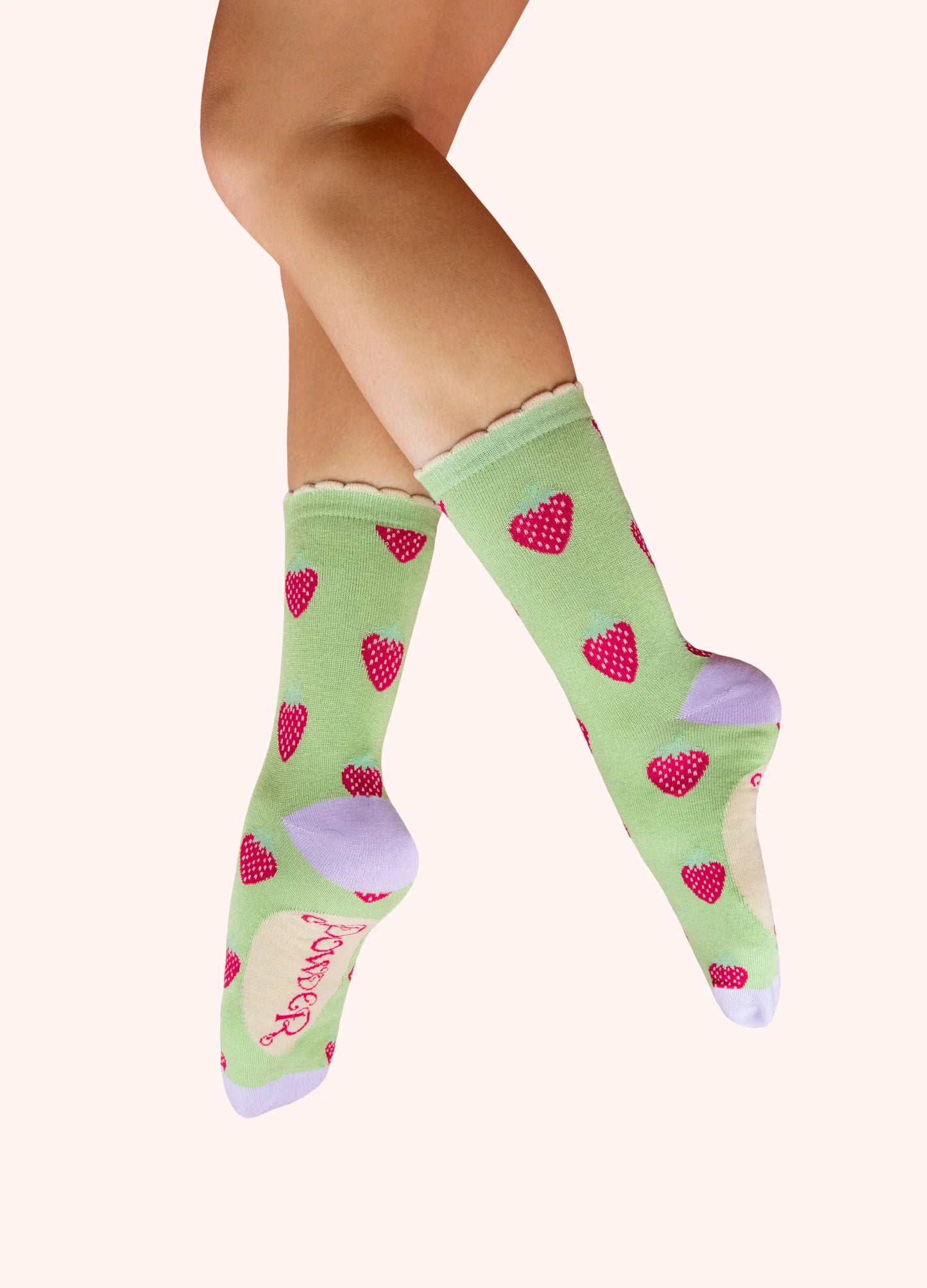 Powder Design Ladies Ankle Socks - Succulent Strawberries in Mint