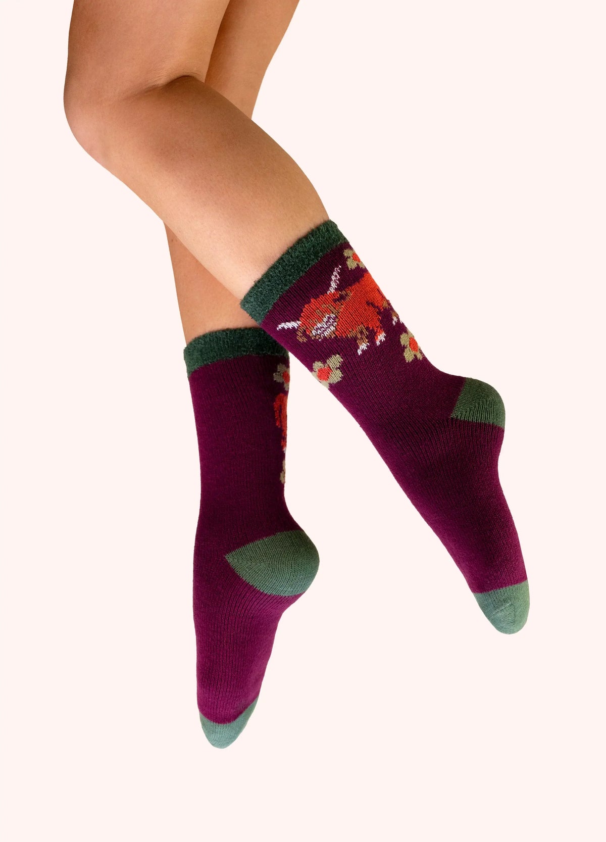 Powder Design Ladies Cosy Socks - Highland Cow