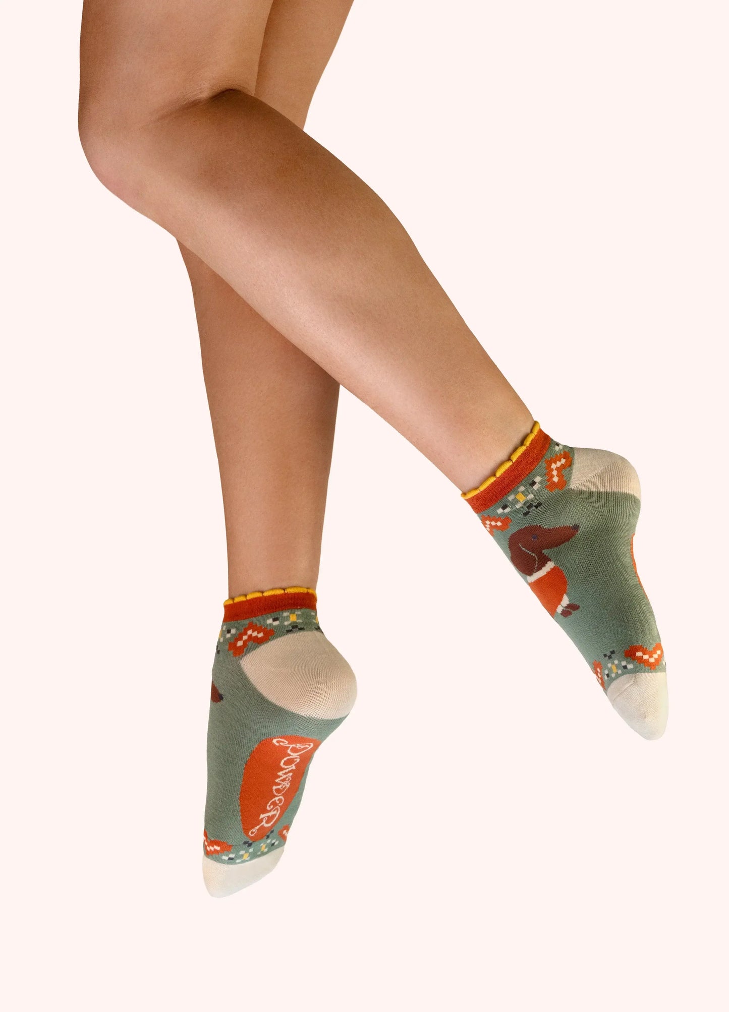 Powder Design Ladies Trainer Socks - Sausage Dog