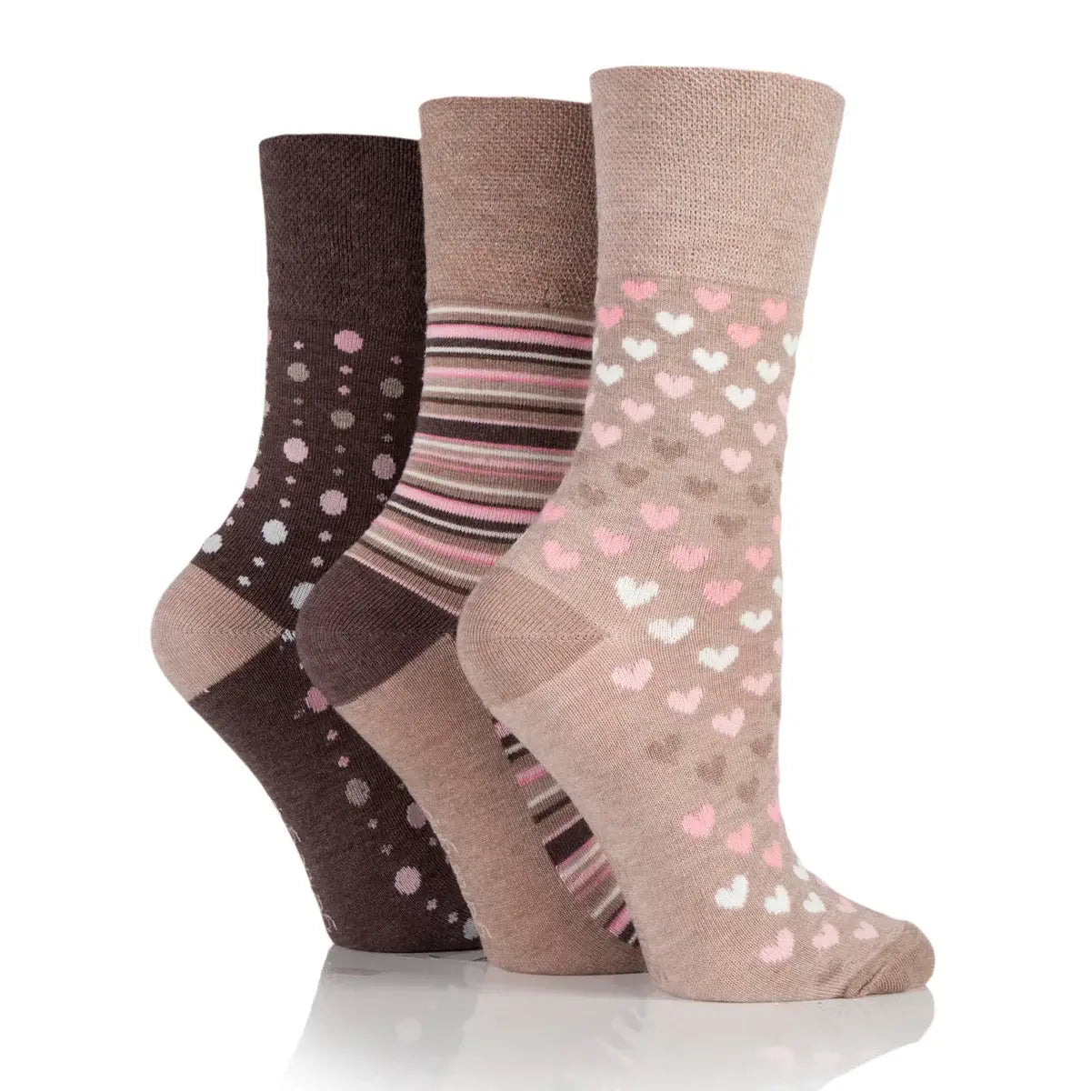 3 Pairs Ladies Bamboo Socks - Neutral