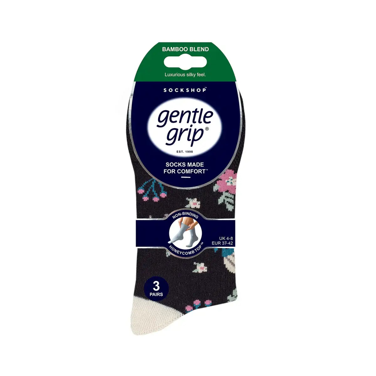 3 Pairs Ladies Bamboo Socks - Botanical Bloom