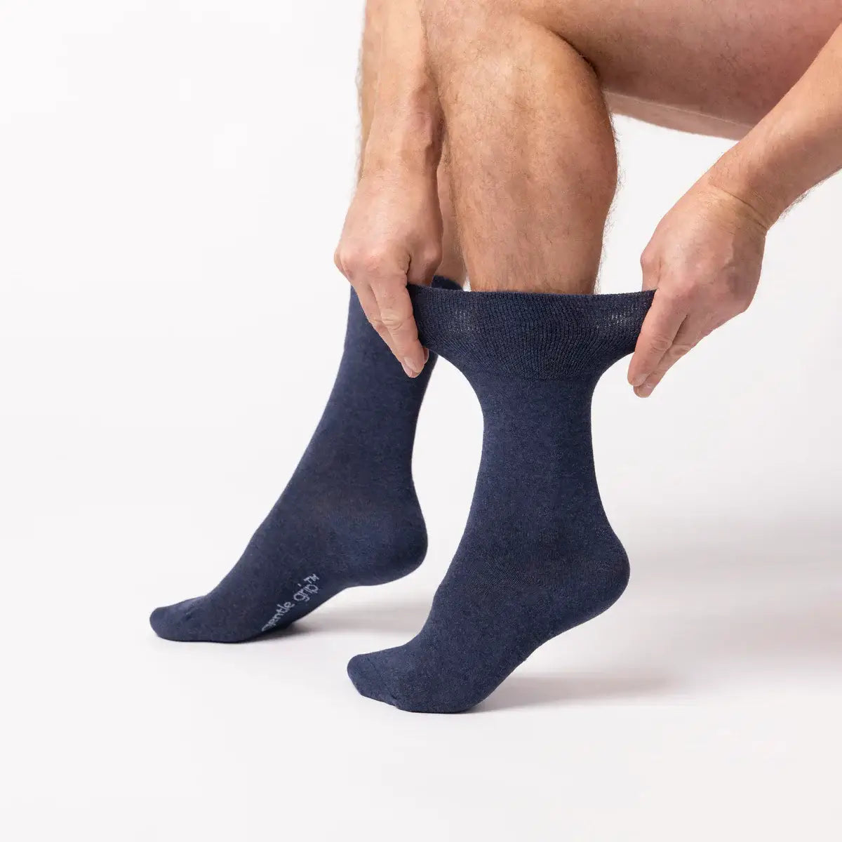 3 Pairs Men's Plain Cotton Socks - Blue Mix