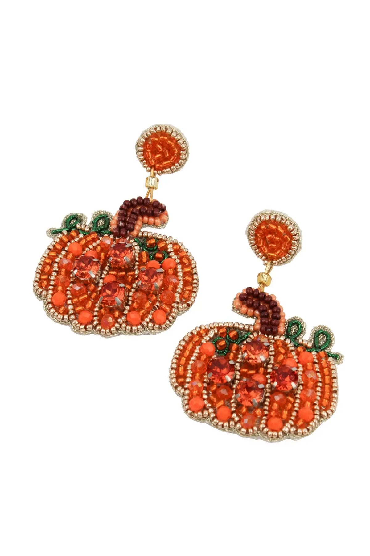 Halloween Sparkly Orange Pumpkin Earings