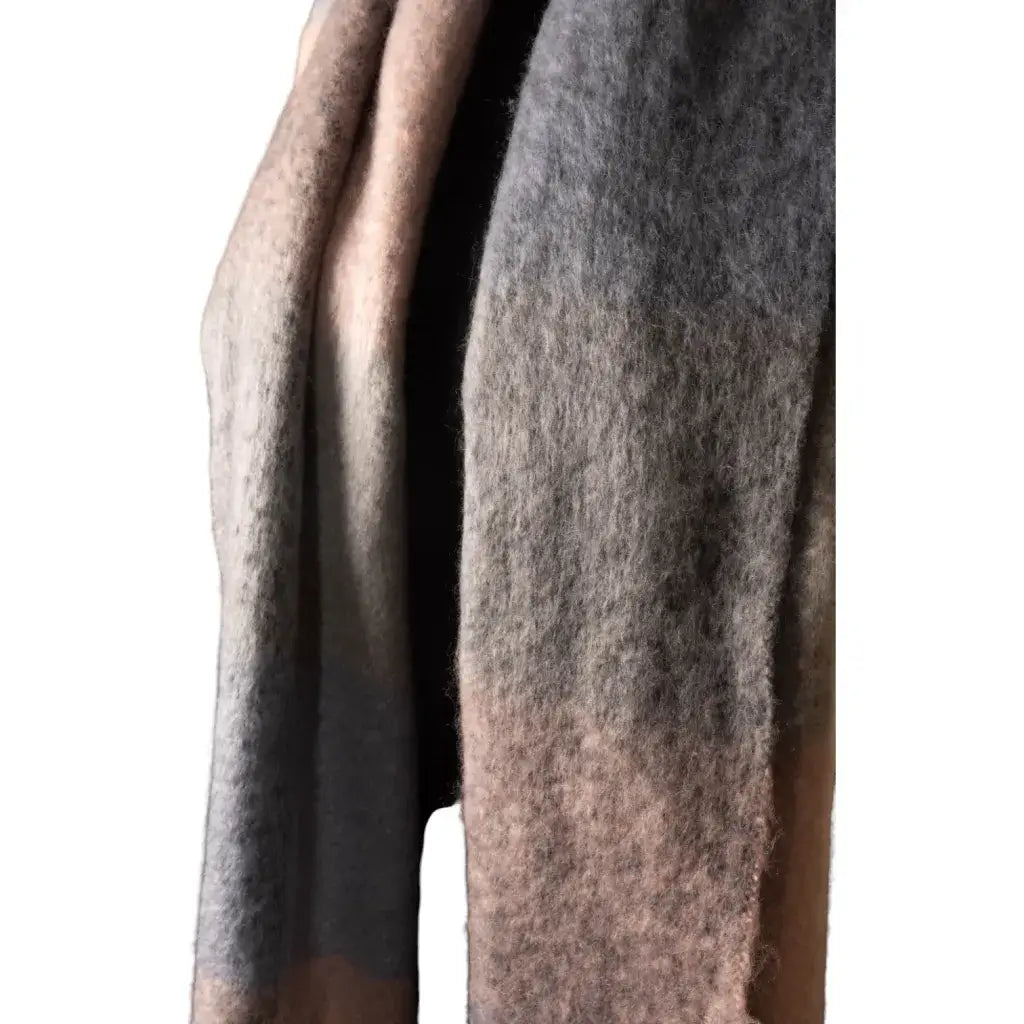 Jess & Lou - Grey, Pink & Blue Checked Chunky Winter Scarf