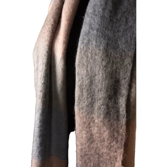 Jess & Lou - Grey, Pink & Blue Checked Chunky Winter Scarf