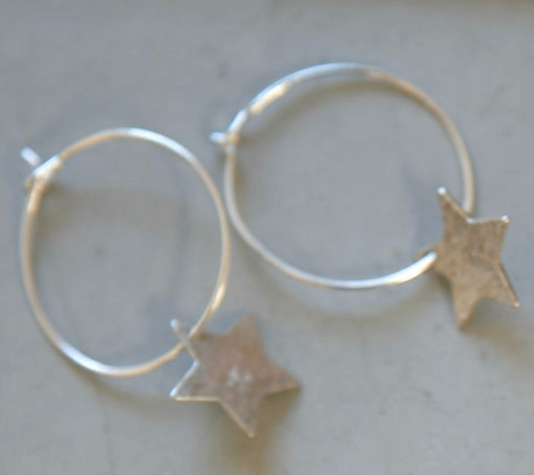 The Old Farmhouse Jewellery - Small Stamped Star Shaped Earrings