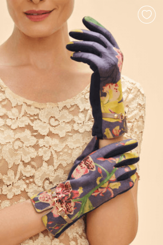 Powder Design Kylie Faux Suede Gloves - Exotic Evening